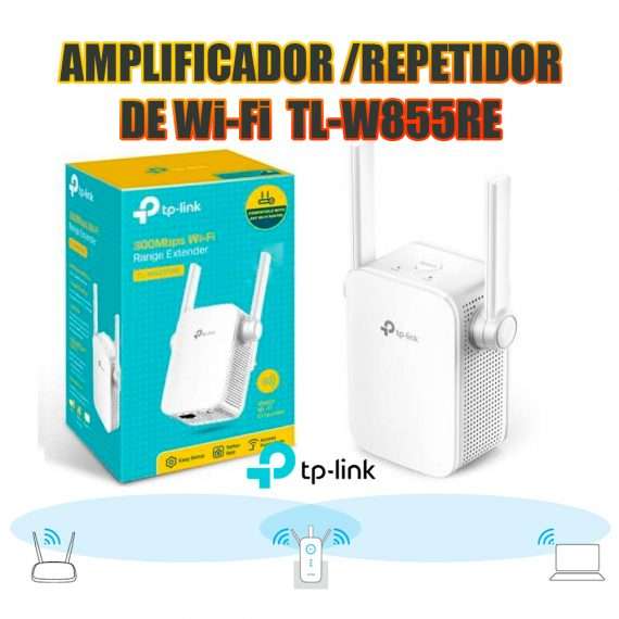 Amplificador / Repetidor de WiFi TP-LINK TL-W855RE 2.4 GHz, 01pt Ethernet –  Digital Tech
