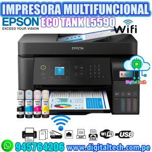 Impresora Multifuncional Epson EcoTank L5590, Imprime, Escanea, Copia, Fax, USB, LAN, Wi-Fi